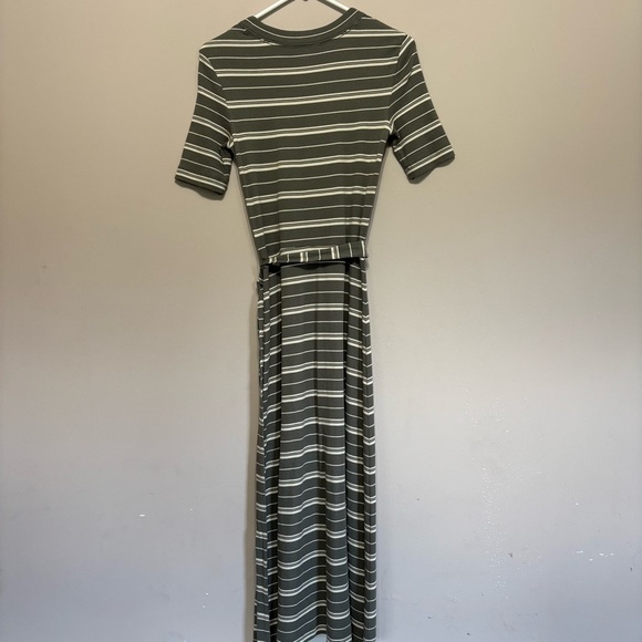 Club Monaco Gray Striped Midi Dress XS /TP - Picture 4 of 6